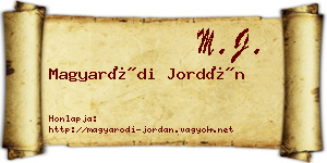 Magyaródi Jordán névjegykártya